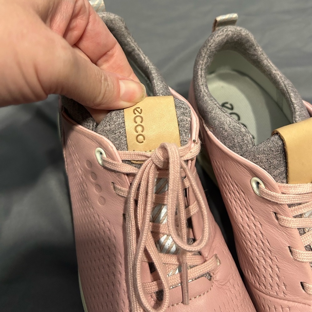 ECCO Womens Golf Cool Pro in Silver Pink Size 37 E-DTS Leather Womens Size 6/6.5 - Picture 5 of 12